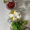 The ingredients laid out for pickled quail eggs.